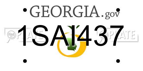 1SAI437 Georgia License Plate