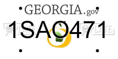 1SAO471 Georgia License Plate
