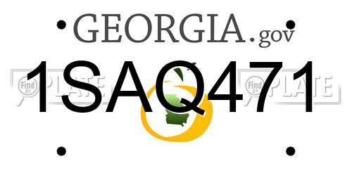 1SAQ471 Georgia License Plate