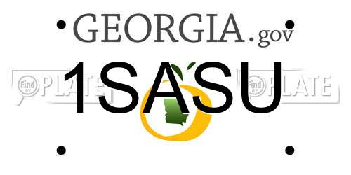 1SASU Georgia License Plate