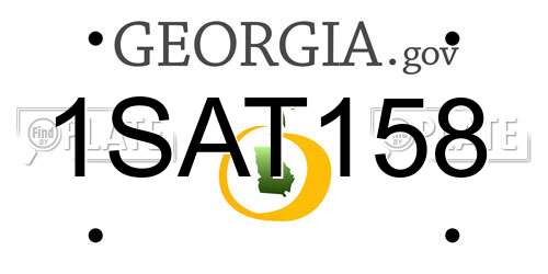 1SAT158 Georgia License Plate