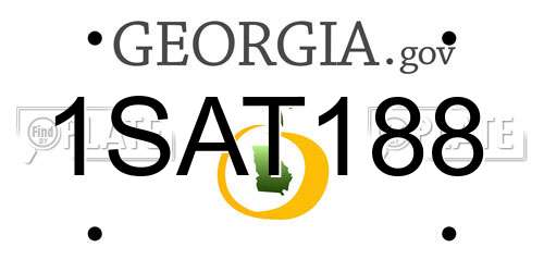 1SAT188 Georgia License Plate