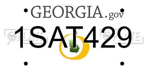 1SAT429 Georgia License Plate