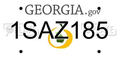 1SAZ185 Georgia License Plate