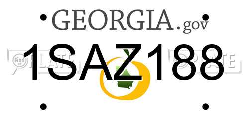 1SAZ188 Georgia License Plate