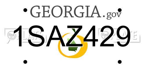 1SAZ429 Georgia License Plate