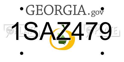 1SAZ479 Georgia License Plate