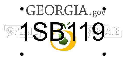 1SB119 Georgia License Plate