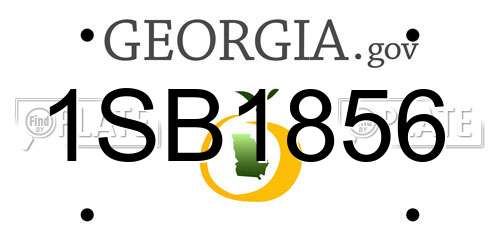 1SB1856 Georgia License Plate