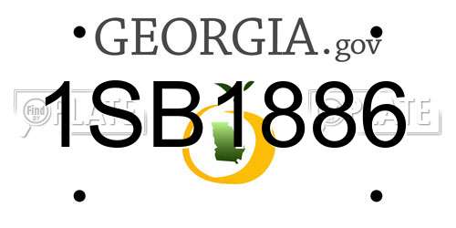 1SB1886 Georgia License Plate