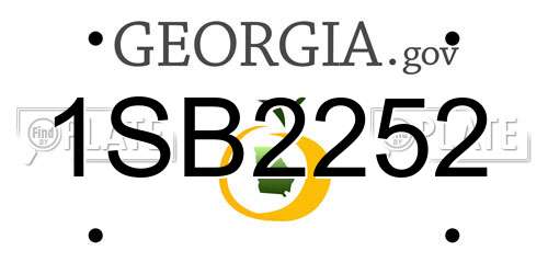 1SB2252 Georgia License Plate