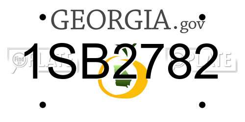 1SB2782 Georgia License Plate