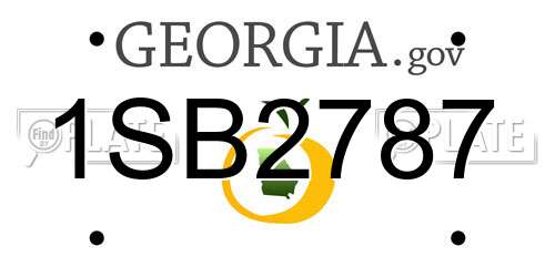 1SB2787 Georgia License Plate