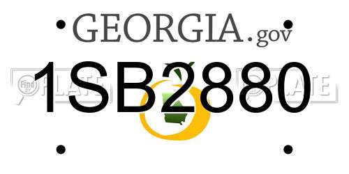 1SB2880 Georgia License Plate