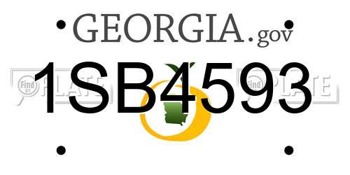 1SB4593 Georgia License Plate