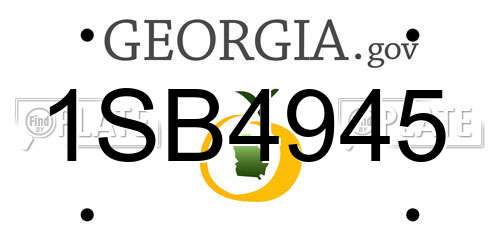 1SB4945 Georgia License Plate