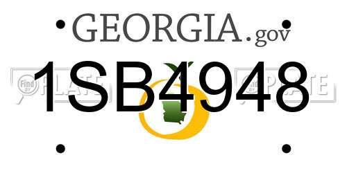 1SB4948 Georgia License Plate