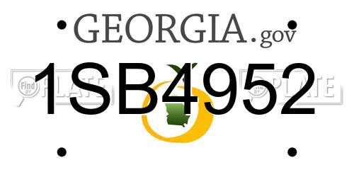 1SB4952 Georgia License Plate