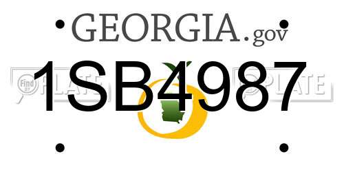 1SB4987 Georgia License Plate
