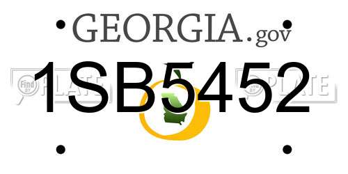 1SB5452 Georgia License Plate