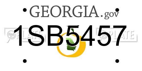 1SB5457 Georgia License Plate