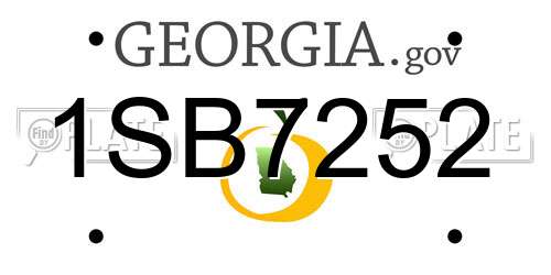 1SB7252 Georgia License Plate