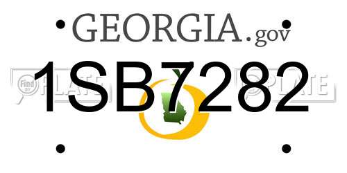 1SB7282 Georgia License Plate
