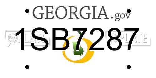 1SB7287 Georgia License Plate