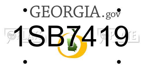 1SB7419 Georgia License Plate