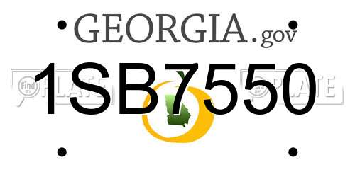 1SB7550 Georgia License Plate