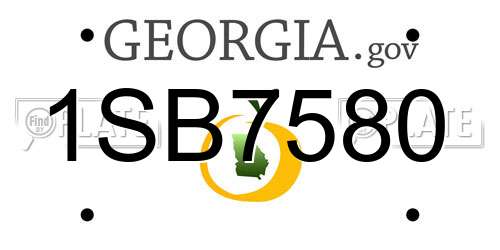 1SB7580 Georgia License Plate