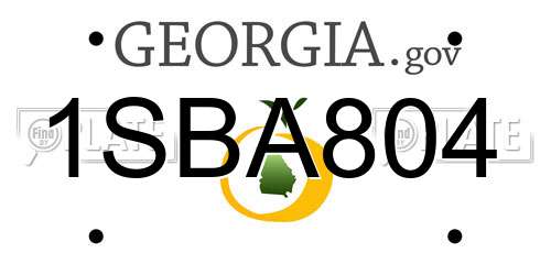 1SBA804 Georgia License Plate