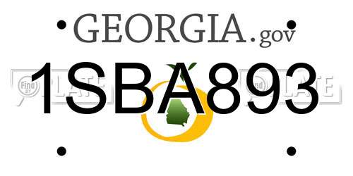 1SBA893 Georgia License Plate