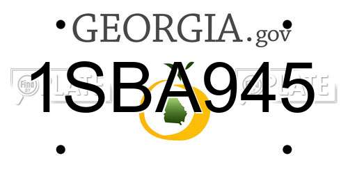 1SBA945 Georgia License Plate
