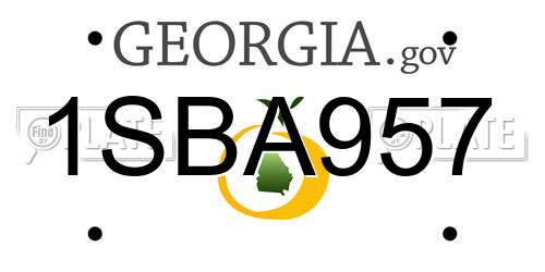 1SBA957 Georgia License Plate
