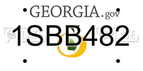 1SBB482 Georgia License Plate
