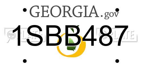 1SBB487 Georgia License Plate