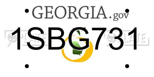 1SBG731 Georgia License Plate