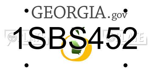 1SBS452 Georgia License Plate