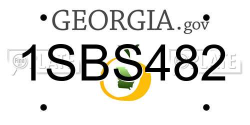 1SBS482 Georgia License Plate