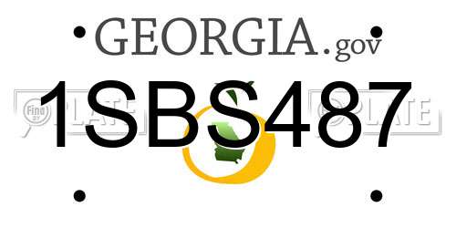 1SBS487 Georgia License Plate