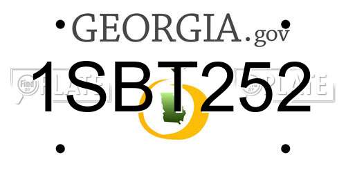 1SBT252 Georgia License Plate