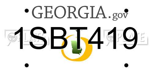 1SBT419 Georgia License Plate