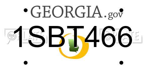1SBT466 Georgia License Plate