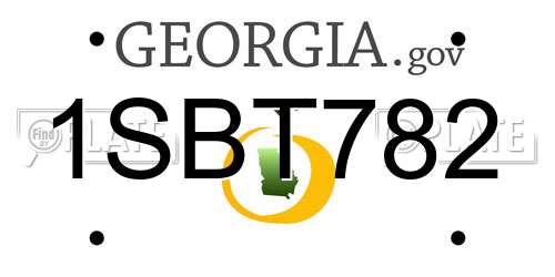 1SBT782 Georgia License Plate