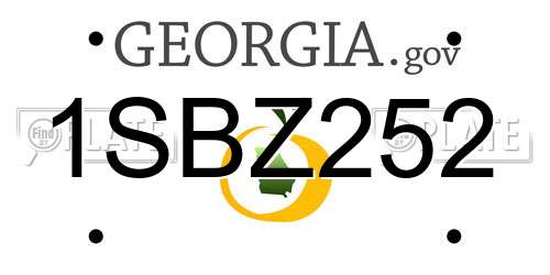 1SBZ252 Georgia License Plate