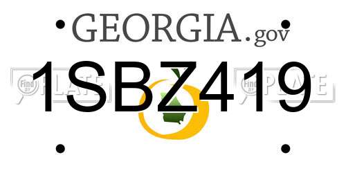 1SBZ419 Georgia License Plate