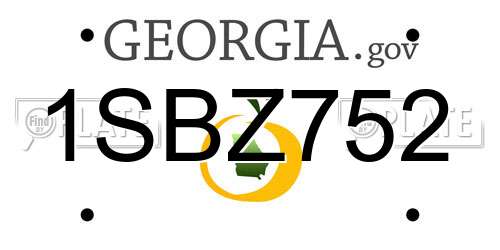 1SBZ752 Georgia License Plate