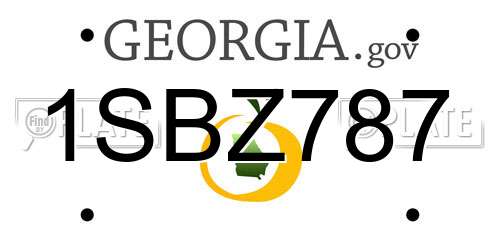 1SBZ787 Georgia License Plate