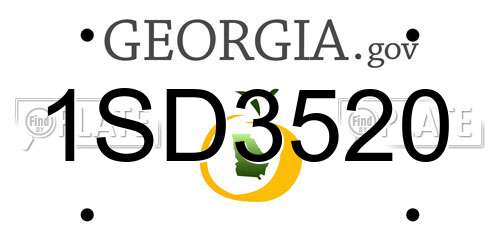 1SD3520 Georgia License Plate